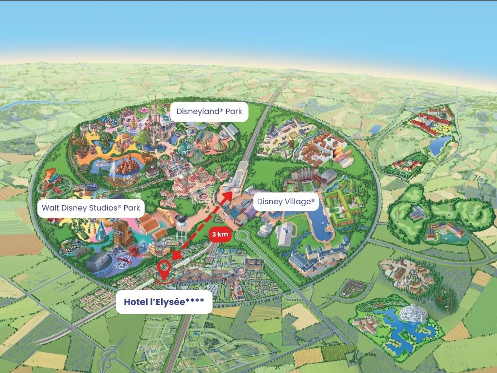 Hotel l'Elysée met afstand tot Disneyland® Paris