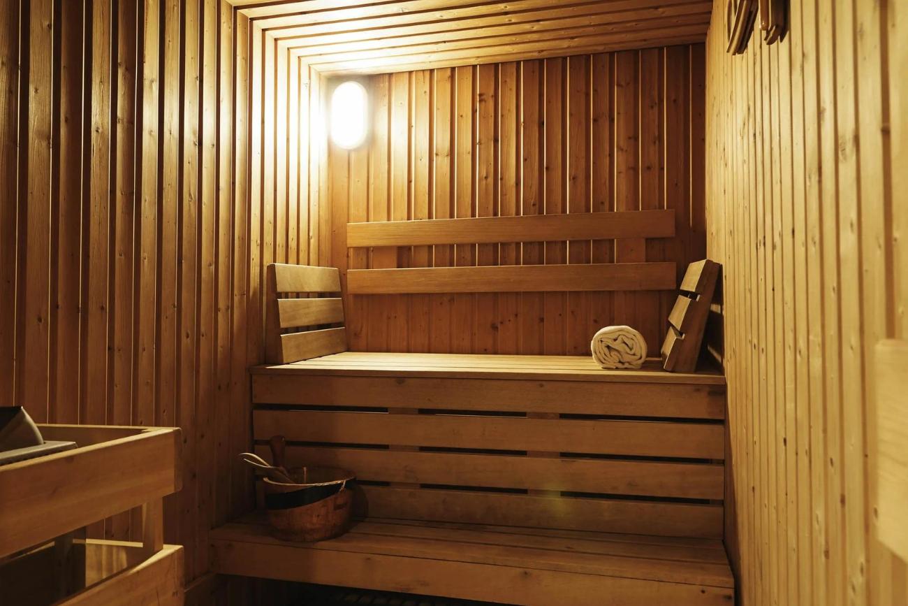 Mooie hout sauna in het hotel nabij Disneyland Paris